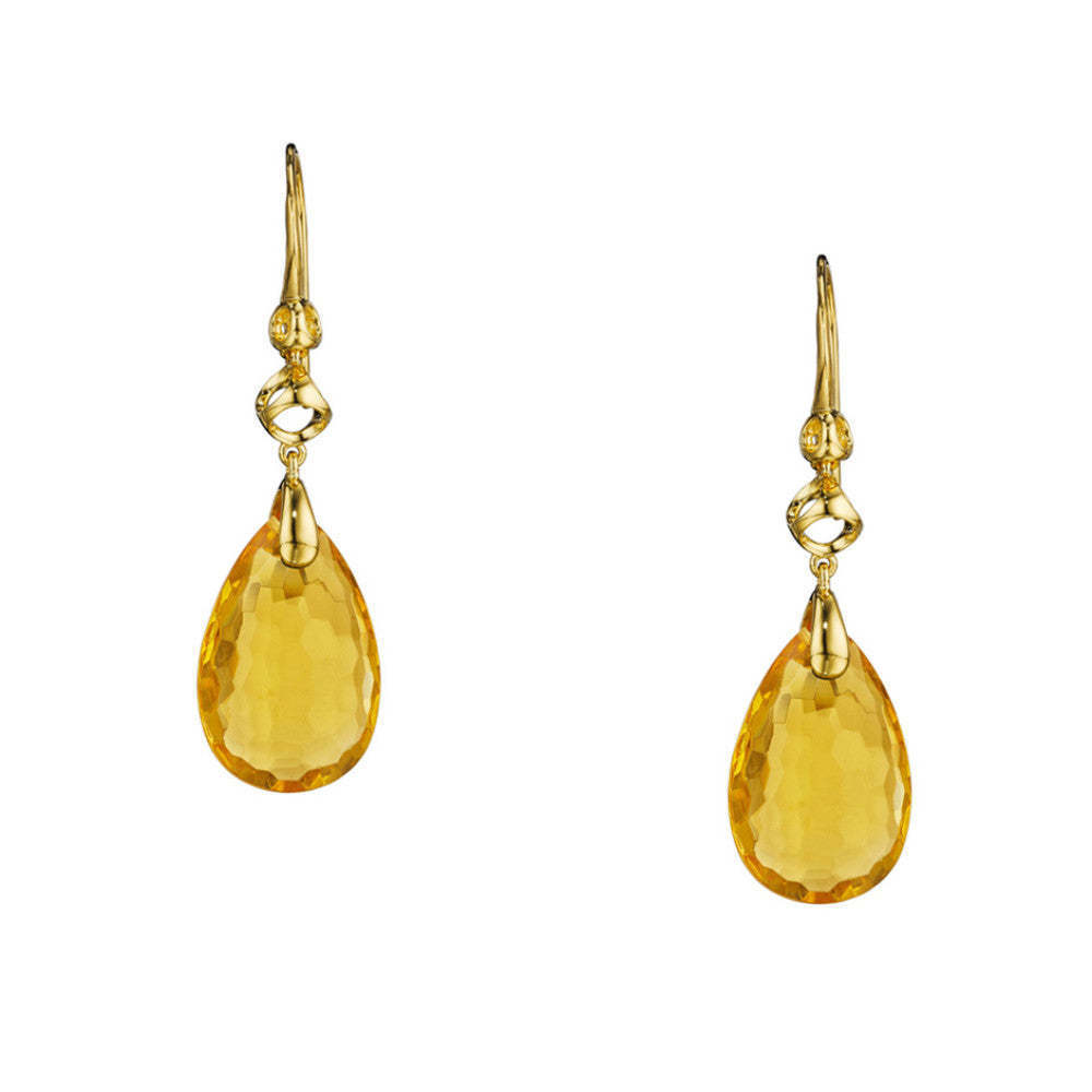 Di Modolo Honey Quartz Drop Earrings in Plated 18K Yellow Gold